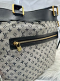 Louis Vuitton Blue Canvas Leather Tote Bag (preowned)