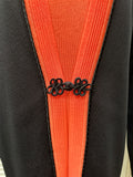Misook Black Cardigan with Coral Trim and Inner Panel 2pc Size 1X