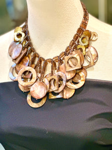 Mother of Pearl Beige and Brown necklace (preowned)