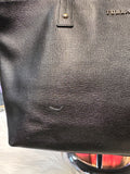 Furla Black Leather Shopper Tote with Gold Charm (preowned)