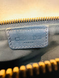Dior Navy and Beige Monogram Saddle Shoulder Bag with Gold Hardware (preowned)