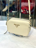 Prada Leather Cream Camera-Style Crossbody Bag (preowned)