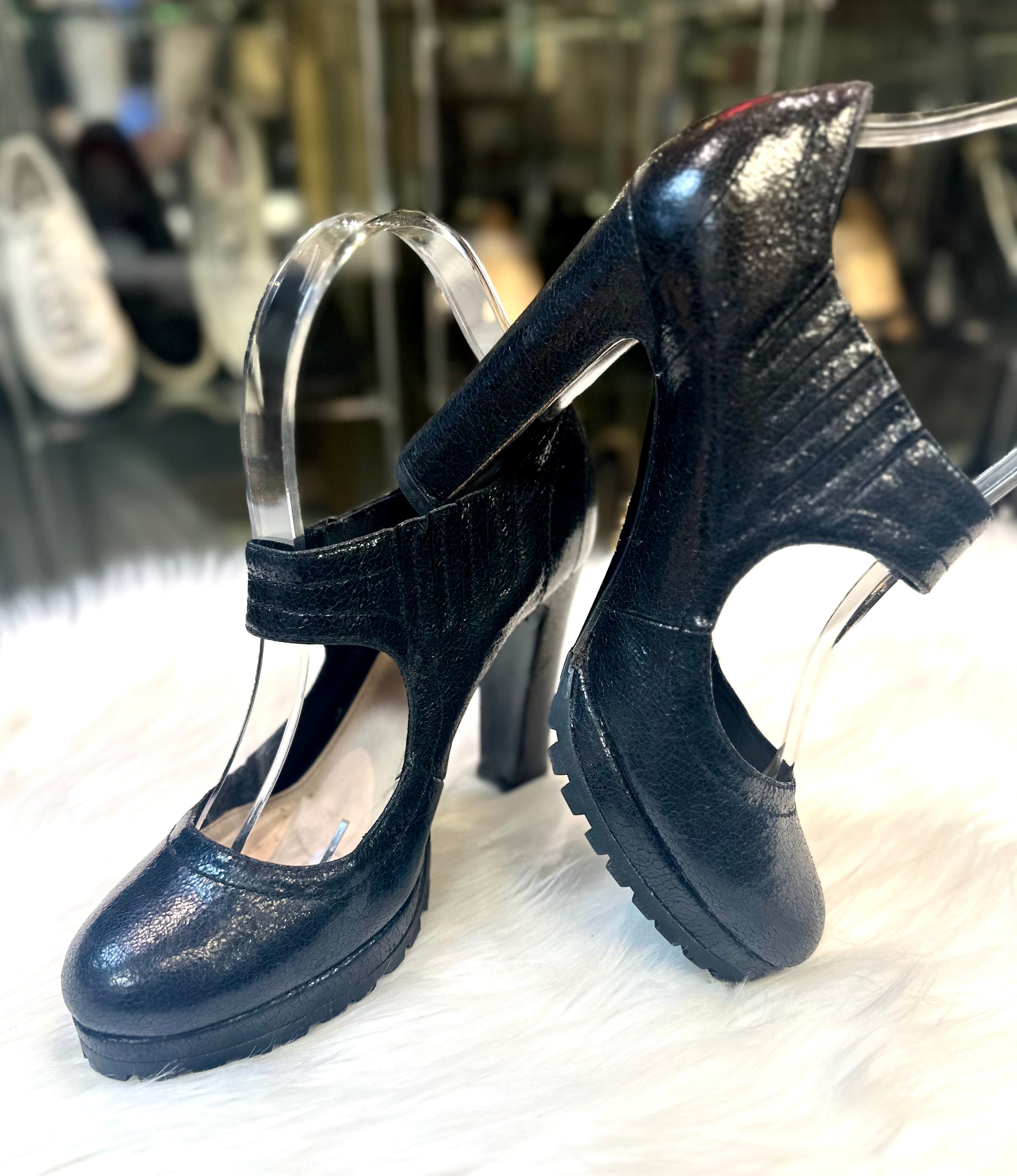 PRADA Shoes - Bicolor Leather And Patent Leather Canary