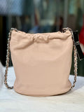 Ralph Lauren Leather Medium Emmy Bucket Chain Shoulder Bag pink (preowned/new w/tags)