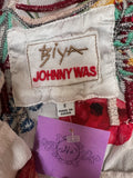 Johnny Was White Blousewith Colorful Floral Embroidery S: small (preowned)
