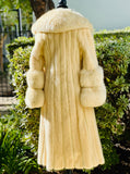 Genuine Long Mink Fur Coat size Small (preowned)