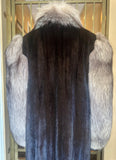 Genuine Vintage Full Length Ranch Mink and Fox Fur Coat S:14 (preowned)