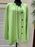 Misook matching twinset features a vibrant lime green 2pc size 1X (preowned)