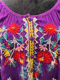 JOHNNY WAS PURPLE FORZA BLOUSE WITH FLORAL EMBROIDERY SIZE:small (preowned)