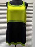Misook Lime Green and Black Open-Front Cardigan with Clasp size 1X (preowned)
