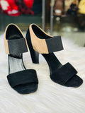 Prada Black/Beige Suede Ankle Strap Sandals size 36 (preowned)