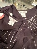 Misook Black Long Sleeve Cardigan with Top Sparkling Stud Detail 2pc XL ( preowned)
