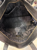 Furla Black Leather Shopper Tote with Gold Charm (preowned)