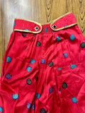 Vintage Jeanne Marc Vibrant Red and Teal Embroidere, 2pc jacket and pants (preowned)