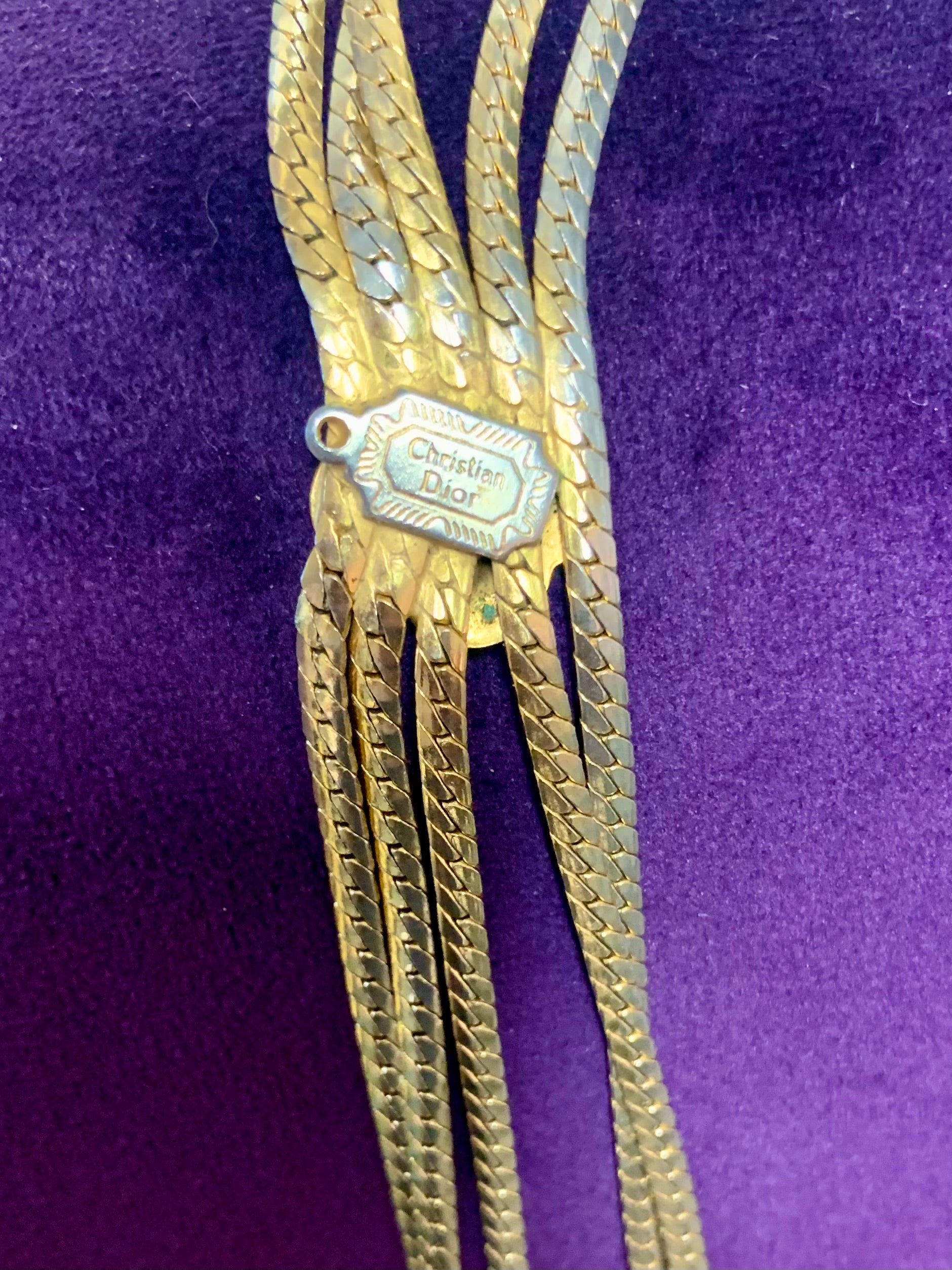 Christian Dior gold-plated multi-strand chain belt and 