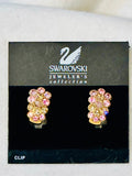 Swarovski Gold Earrings with Pink Crystals (preowned)