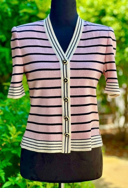 ST. JOHN COLLECTION SHORT SLEEVE CARDIGAN Size 2 (preowned)