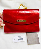 Louis Vuitton Shiny Red cross body with Gold Chain (preowned)
