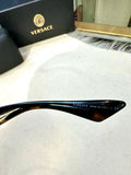 Versace Sunglasses Over Sized Havana Brown with Gold Chain (preowned)