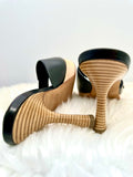 Chanel High Heel Sandals size 6.5 (PREOWNED)