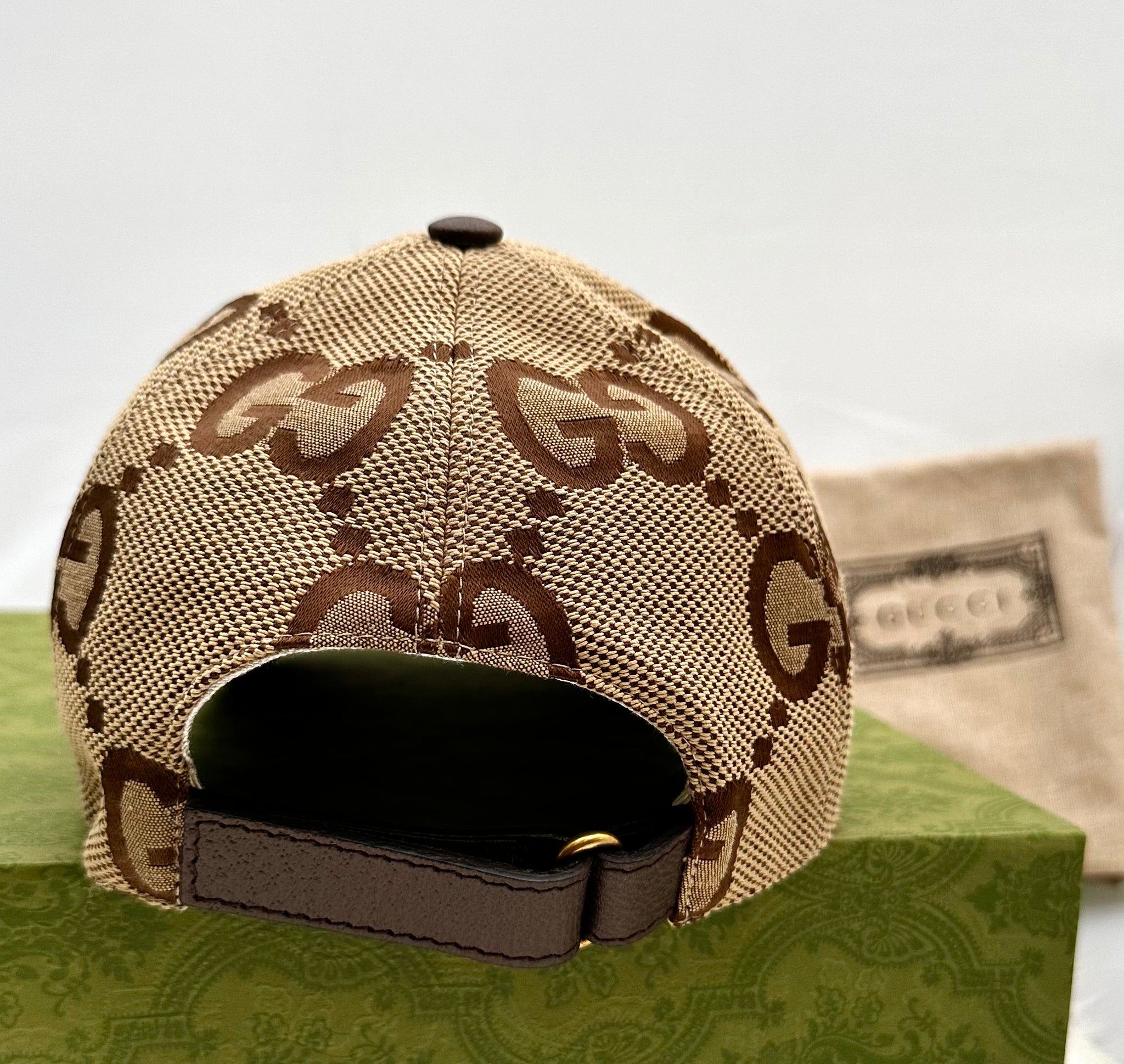 PRE-OWNED Gucci GG Canvas Beige Baseball Hat Size M 57 CM Gucci Beige Hats for Men for sale | eBay main image 3
