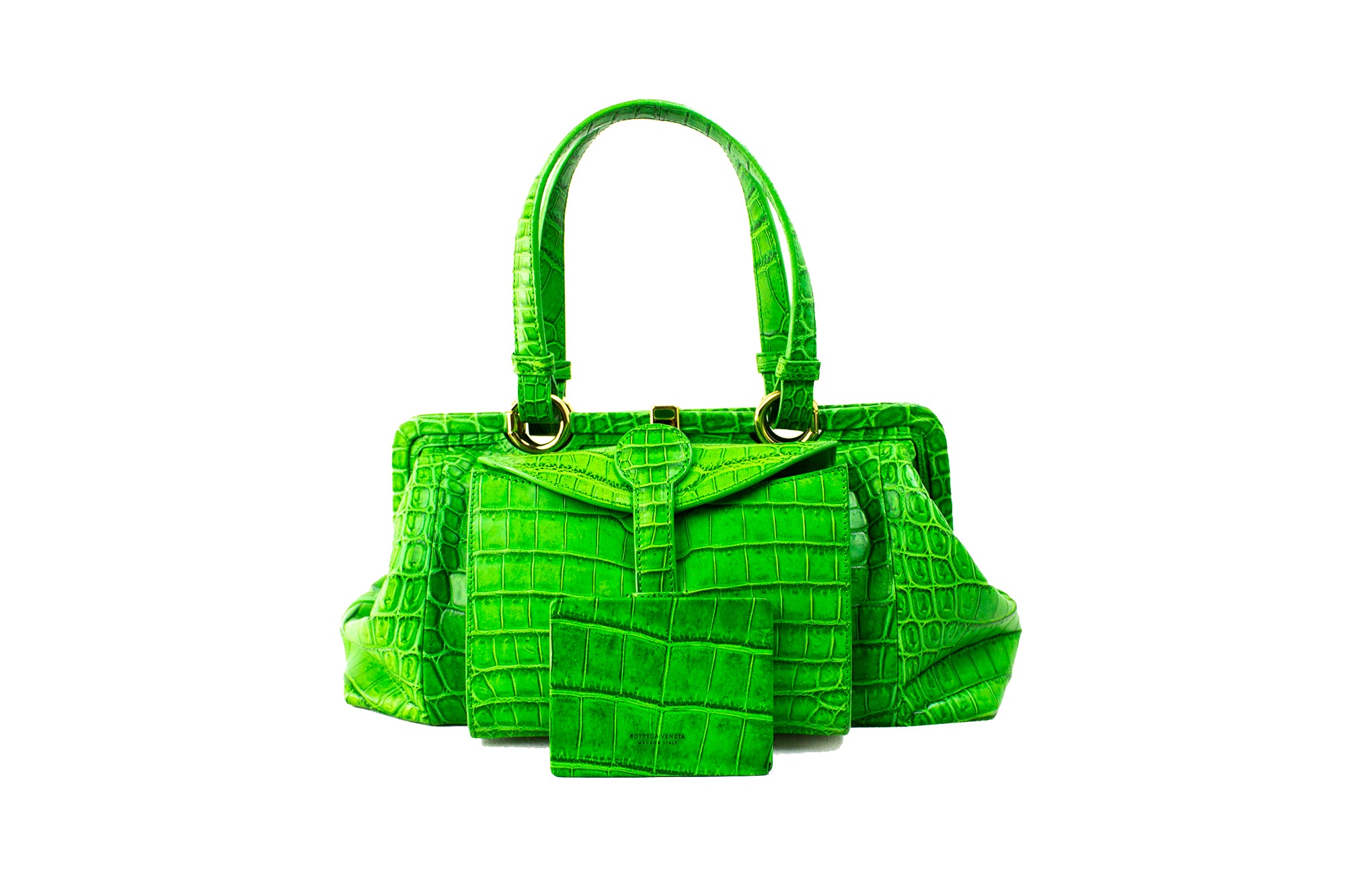 Bottega Veneta Green Crocodile Leather Bag (PREOWNED