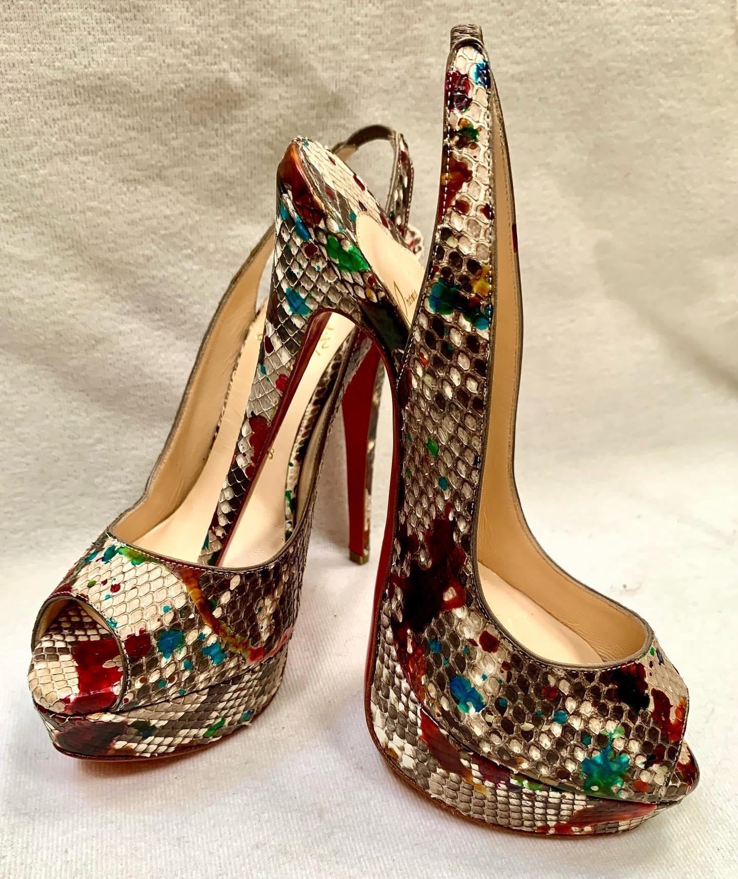 Christian louboutin snakeskin heels hotsell