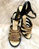 Chanel Chain Strappy High Heels (PREOWNED)