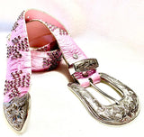 KIPPYS PINK CRYSTAL WESTERN BELT (PREOWNED)